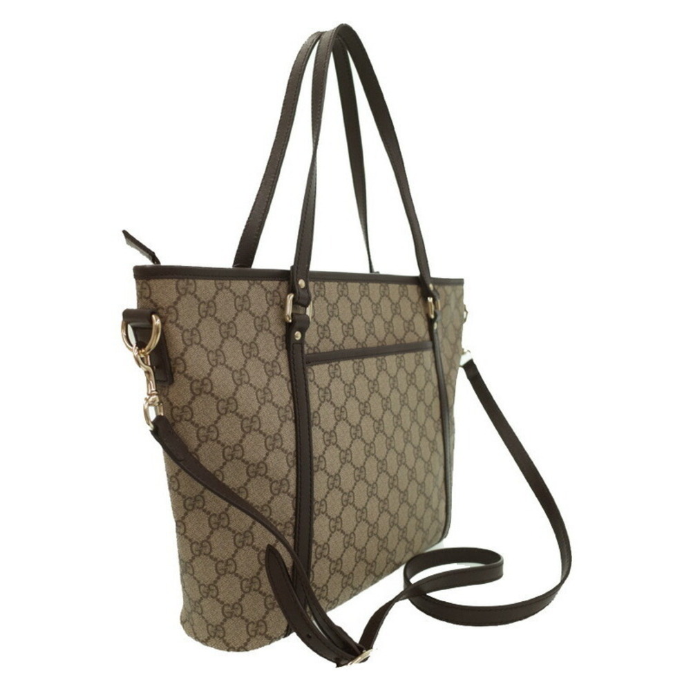 Gucci Bag Joy Canvas GG Brown Ebony Supreme Tote Beige